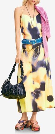 Desigual Sleeveless Midi Dress in Black/Yellow at Nordstrom, Size X-Small