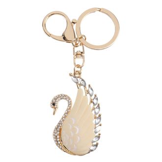 Frcolor Crystal Swan Key Ring Pendant for Decoration Elegant Alloy Keychain with Delicate Crystal Charm Unique Gift for Women and Stylish Swan Keyring Accesso