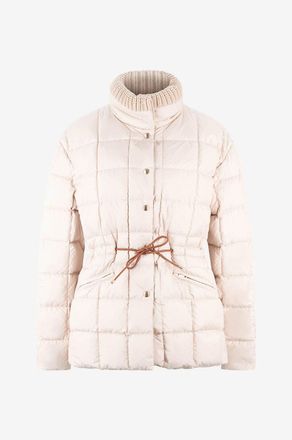 Moncler Kurze Daunenjacke aus Nylon und Strick Antigone