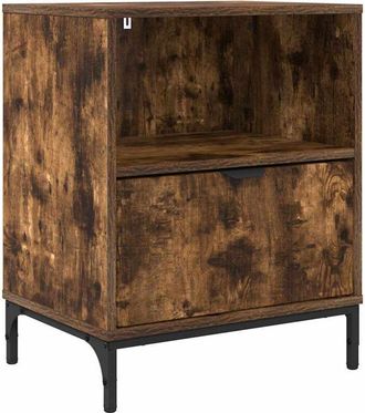 vidaXL Bedside Table Smoked oak 49 x 36 x 61 cm Engineered wood vidaXL
