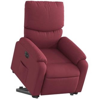 vidaXL Poltrona Alzapersona Reclinabile Elettrica Rosso Vino Tessuto - Vidaxl