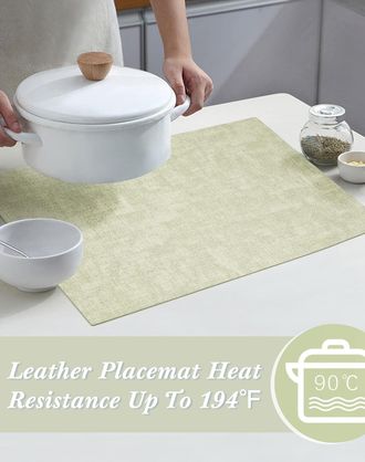 OEM Juego De Mesa De Comedor De Cuero, 6 Piezas, Material Pu Impermeable Y Resistente Al Calor, Apto Para Cocinas, Comedores Y Hoteles, 40 Cm X 30 Cm (ver