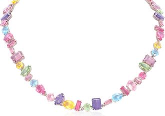 Swarovski Multicolored Rhodium Plated Gema Necklace