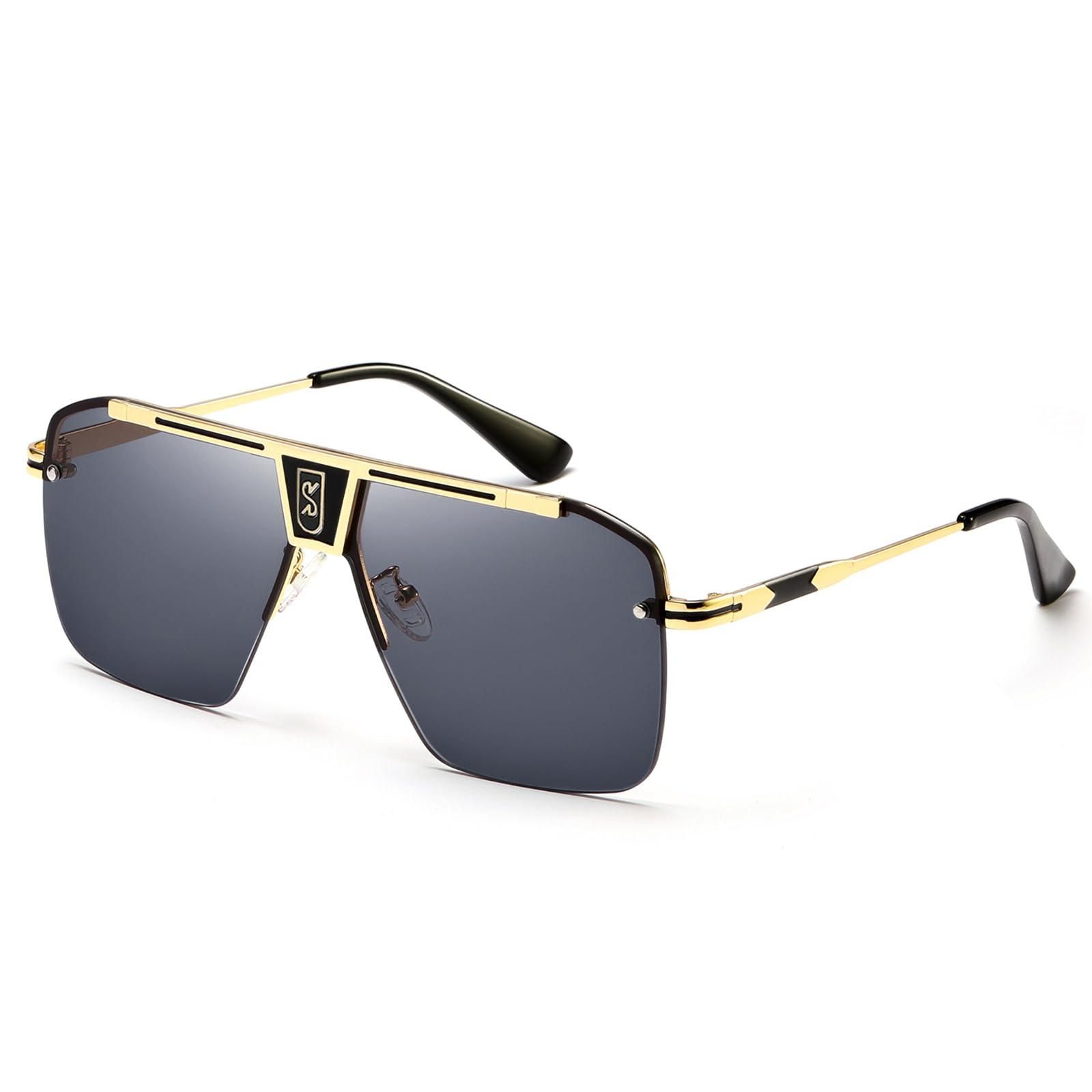 SHEEN KELLY Gothic Motorrad Sonnenbrille – Rundes Vintage Design, UV400, Seitliche Lederschilde