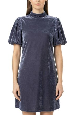 Area Stars Womens Velvet Mock Neck Dress In Dark Blue Indigo