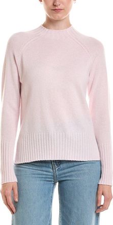 Fort&eacute; Cashmere Rib Trim Hi Low Funnel Neck Cashmere Sweater