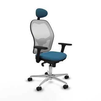 Piqueras y Crespo Sedia Ufficio Con Poggiatesta Piqueras Y Crespo 3d086n1 Bianco Verde Petrolio