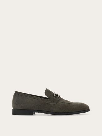 Ferragamo Men Moccasin with Gancini ornament Grey Size 10.5
