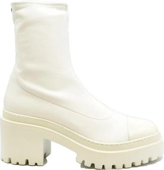 Giuseppe Zanotti Enkellaarsjes - Dames - Laarzen met Hak - Beige - 39 EU - Leer - Schoenen