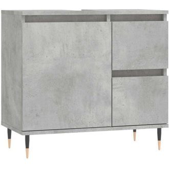 vidaXL Bathroom Cabinet Concrete Grey 65x33x60 cm Engineered Wood Vidaxl