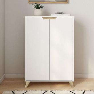 IDMarket Idmarket - helsinki Mueble de almacenaje escandinavo de 2 puertas blanco