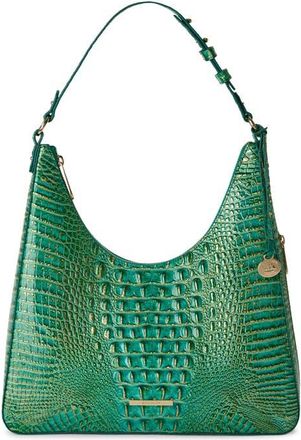 Brahmin Tabitha Croc Embossed Leather Shoulder Bag in Jungle Jewel at Nordstrom