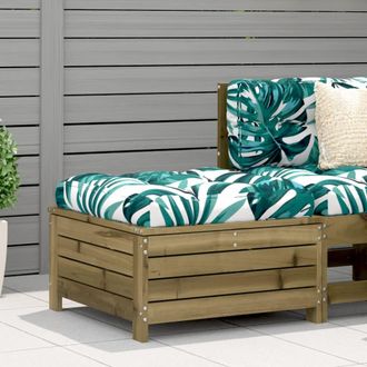 vidaXL Taburete De Jard&iacute;n Con Coj&iacute;n Madera De Pino Impregnada Vidaxl