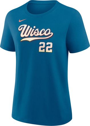 Nike Christian Yelich Milwaukee Brewers City Connect Nike Womens MLB T-Shirt in Green | 01K94GWMZ9-1T0