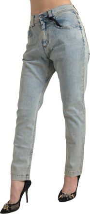Dolce & Gabbana Womens Blue Washed Cotton Mid Waist Skinny Jeans Elastane Clothing