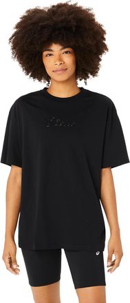 Asics Laufshirt ASICS ASICS LOGO TEE, Damen, Gr. XS, schwarz (performance schwarz), Obermaterial: 60% Baumwolle, 40% Polyester, Shirts Laufshirt