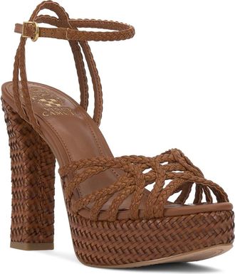 Vince Camuto Samlee Ankle Strap Platform Sandal in Golden Walnut at Nordstrom, Size 6.5