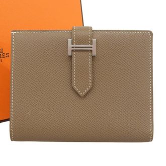 Herm&egrave;s Brown Etoupe Gray Epsom Leather Wallet (Bi-Fold) (Pre-Owned)