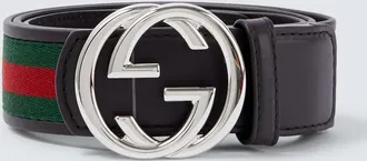 Gucci Cintura Interlocking G Web in pelle