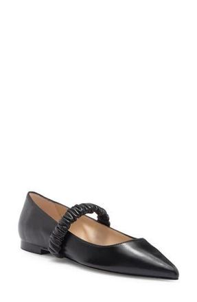 Stuart Weitzman Maxine Ballet Flat in Black Leather at Nordstrom Rack, Size 5.5