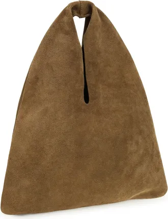Maneb&igrave; Womens Handbag Louis Suede Tan Calf Leather Shoulder Bags