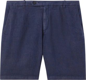 MC2 Saint Barth Tailored Linen Herringbone Shorts with Button