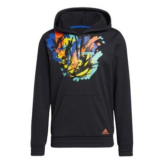 adidas Hdn Lnch Bb H Basketball Sports Splash Ink Printing Fleece Lined Black H13713