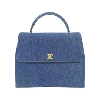 Chanel Pre-owned Denim Schoudertas - Dames - Pre-owned - Blauw - Maat: ONE Size Denim