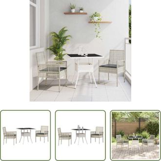vidaXL vidaXL Sedie da giardino - Set da Pranzo per Giardino 3 pcs Grigio chiaro polyrattan