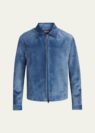 Ermenegildo Zegna Mens Suede Full-Zip Blouson