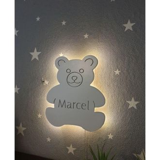 OEM L&aacute;mpara De Noche De Osito Sonriente Con Nombre