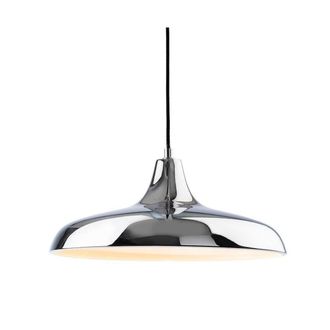 Netlighting Curtis Classic Dome Pendant Light Chrome in Grey
