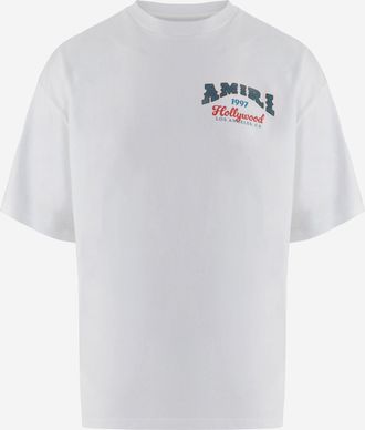 Amiri White Logo Printed Cotton T-Shirt