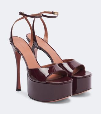 Amina Muaddi Aya patent leather platform sandals