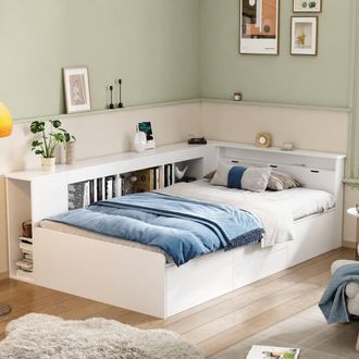 Merax White 3ft Single Storage Cabin Bed with Drawers & Bookcase
