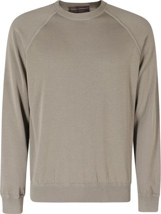 FILIPPO DE LAURENTIIS Girocollo Taglio Felpa Crepe - Heren - Sweatshirts - Bruin - XL - Katoen - Hoodies & sweatvesten