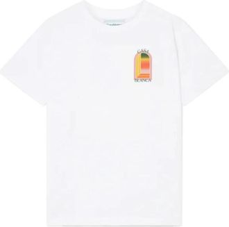 Casablanca Gradient LArche T-Shirt - Heren - T-shirts - Wit - 2XL - Katoen - Tops