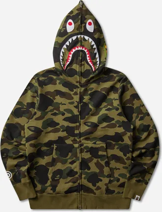 A Bathing Ape Men s 1st Camo Shark Full Zip Hoodie Green