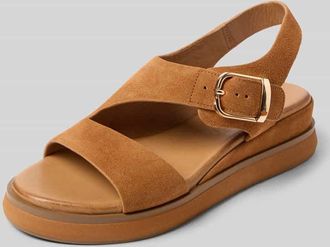 Inuovo Sandalen in Velours-Optik in Camel, Gr&ouml;&szlig;e 36