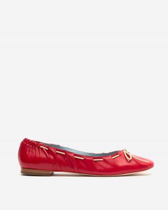 Frances Valentine Womens Ava Ballerina Flat In Red