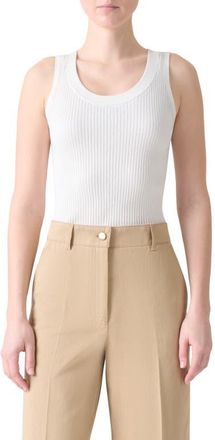 Akris Rib Cotton Sweater Tank in Cream at Nordstrom, Size 12