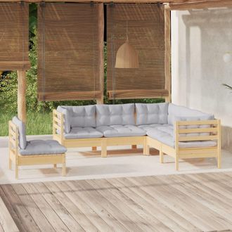 vidaXL Juego De Muebles De Jard&iacute;n 5 Pzas Y Cojines Madera De Pino Vidaxl