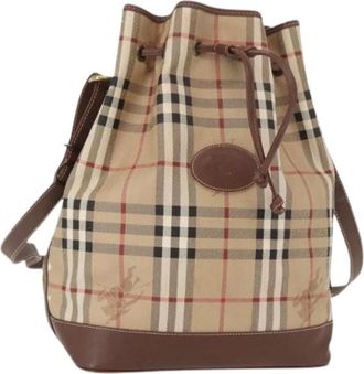 Burberry Pre-owned Bucket Bags, female, Beige, Size: ONE SIZE Pre-owned Plastic Shoulder Bag