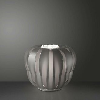 Linea Zero L&aacute;mpara De Mesa Plata En Metal Blanco Cm. 29x23h