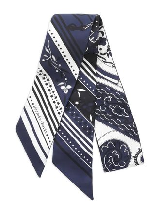 Herm&egrave;s 2020s Festival Des Amazones zijden sjaal met lint - Blauw