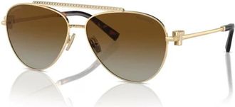 Tiffany & Co. Sunglasses, female, Brown, ONE SIZE, Pilot Sunglasses with Crystal Detail