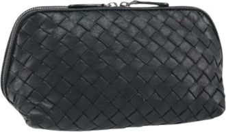 Bottega Veneta Pre-owned Clutches, female, Black, Size: ONE SIZE Pre-owned Leather Pouch