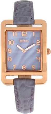 Bertha Sunglasses Marisol Swiss MOP Leather-Band Watch in Lavender at Nordstrom