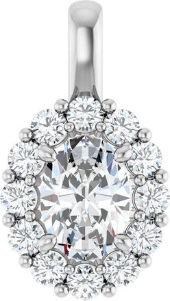 Diamond2Deal 14k White Gold 1 1/6ct Lab-Grown Diamond Halo-Style Pendant