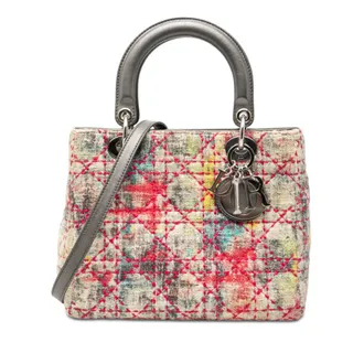 Dior Pre-owned Dior Medium Multicolor Tweed Cannage Lady Dior Ladies IX87BOEB0F0FH3DH